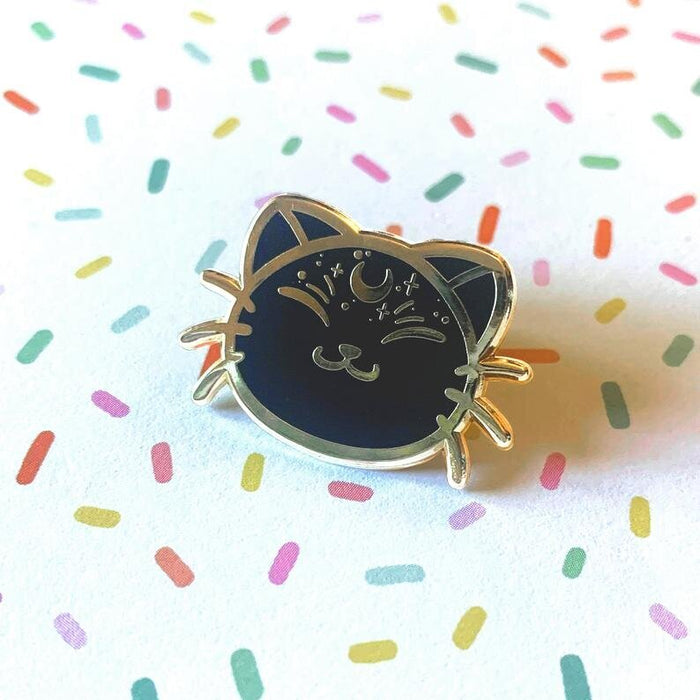 Witch Cat - Gold Enamel Pin