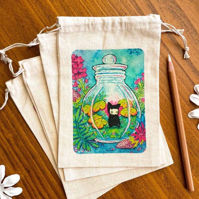 Canvas Drawstring Bags - fat belly jar spirit bottle