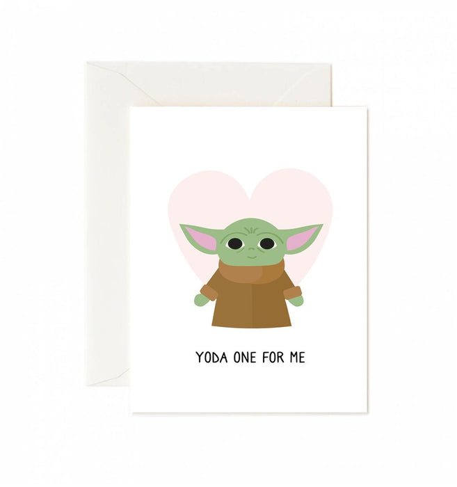 Yoda One for Me Greeting Card ("You're the One for Me")