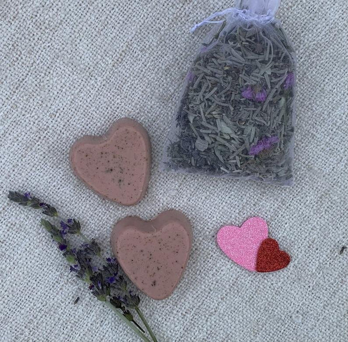 Lavender and sage soap and sachet gift set
