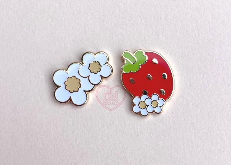 Strawberry Mini Enamel Pin Set