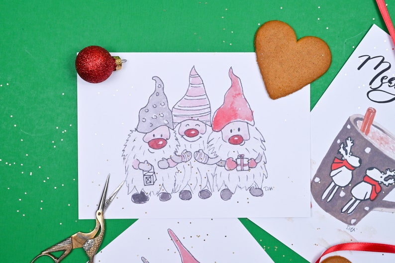 3 Gnomes Holiday Greeting Card
