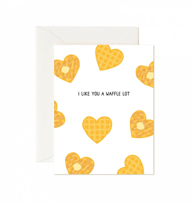 I Like You A Waffle Lot Greeting Card ("I Like You A Whole Lot"
