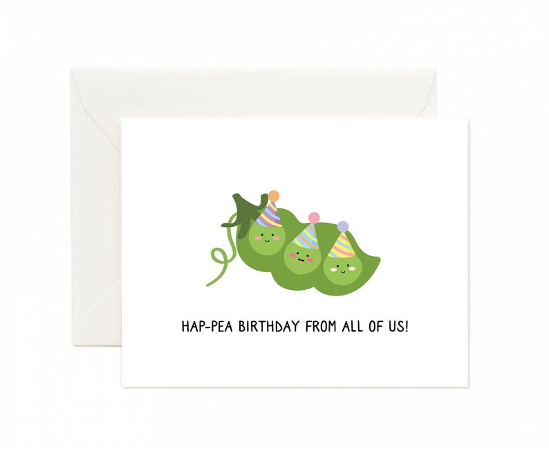 Hap-pea Birthday From All of Us! Card ("Happy Birthday From All of Us!")