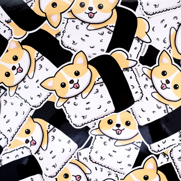 Sushi Corgi Vinyl Sticker