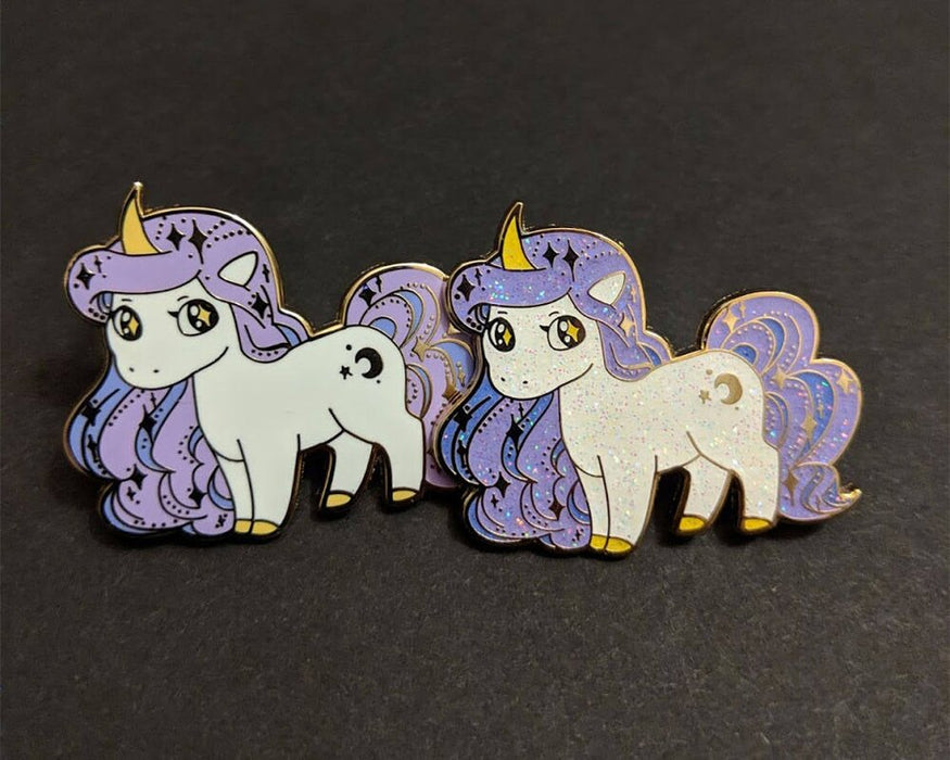 Unicorn Hard Enamel Pin - Magical Mythical Cosmic Fabulous Unicorns (Glitter)