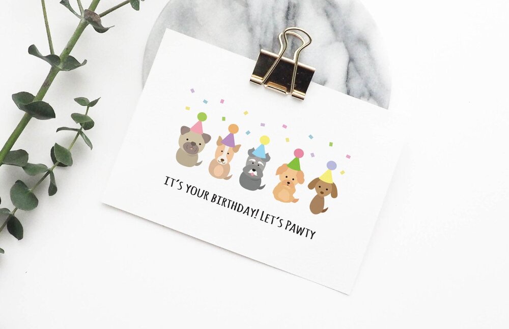 It's Your Birthday! Let's Pawty Greeting Card