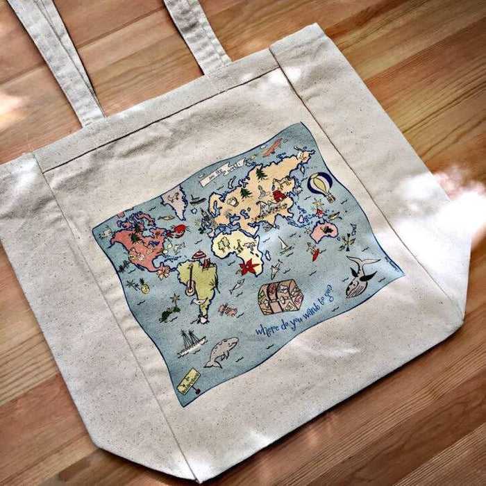 World Map Tote