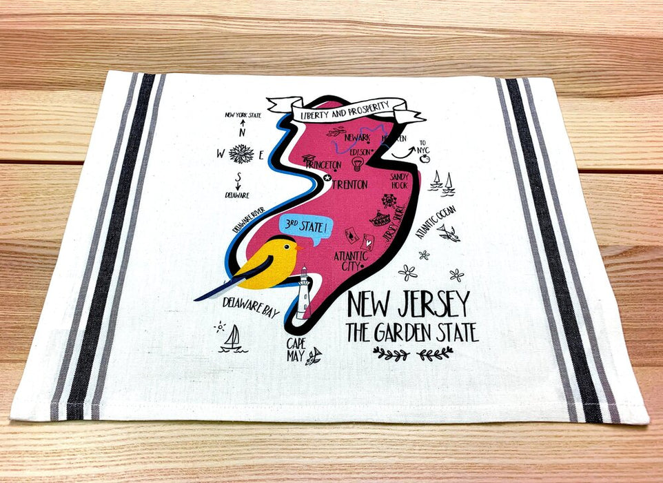 New Jersey Map Kitchen/Tea Towel