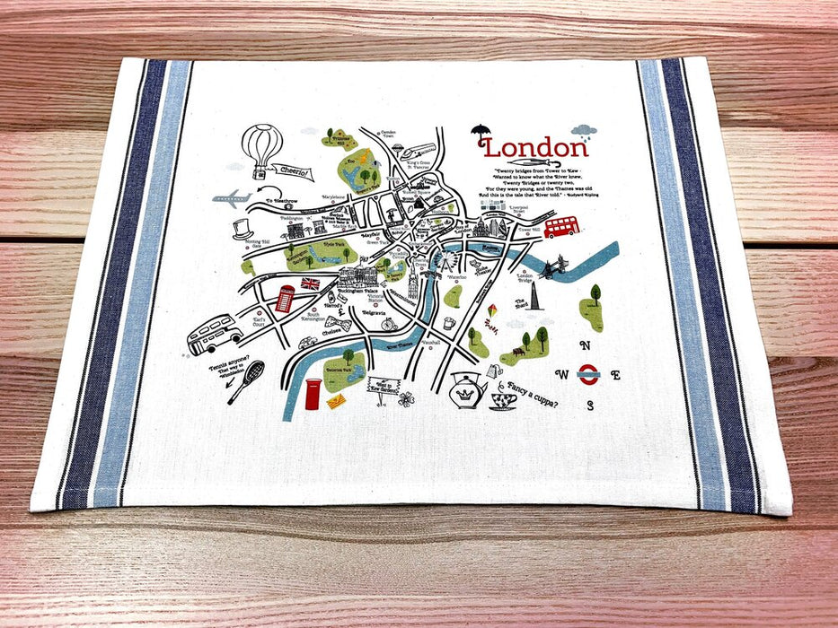 London 1 Map Kitchen/Tea Towel