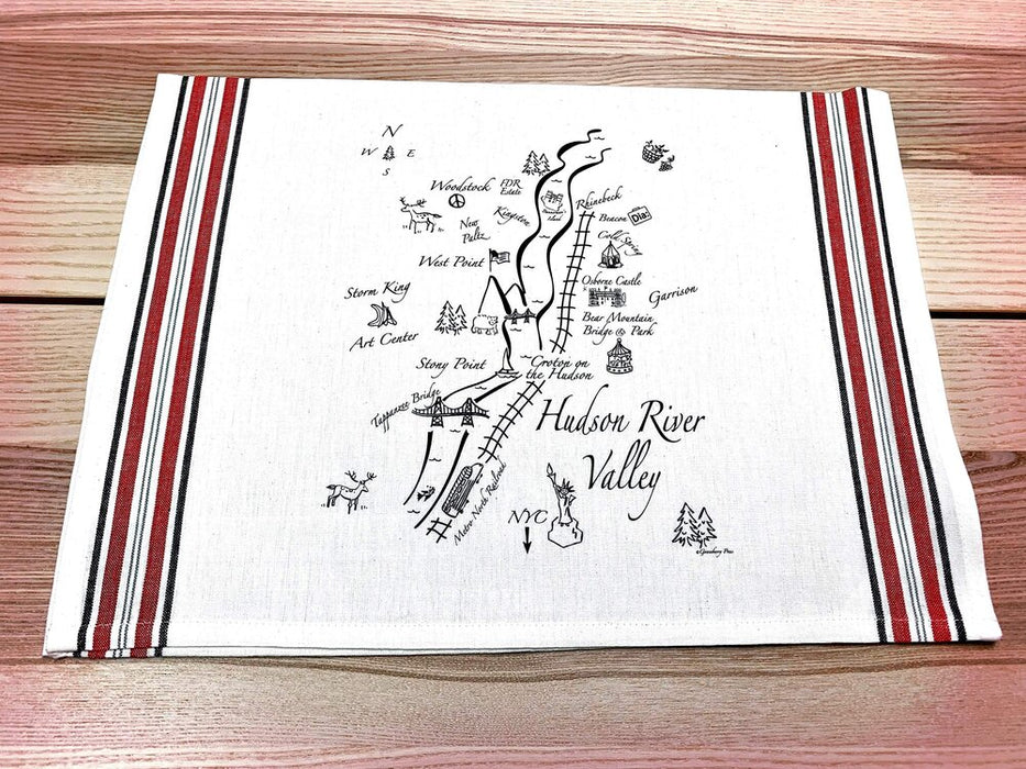 Hudson River Valley Map Kitchen/Tea Towel
