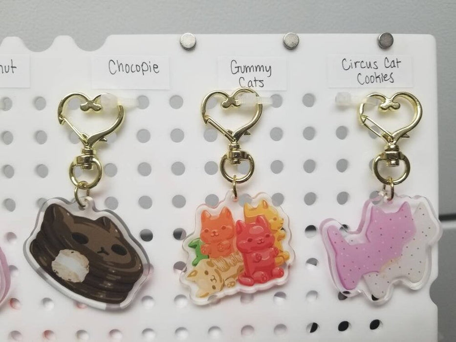 Cat Treat Classics Acrylic Charms - Chocopie Moonpie Whoopie pie Ice cream sandwich Animal cookie Donut Kitty Gummy Cats