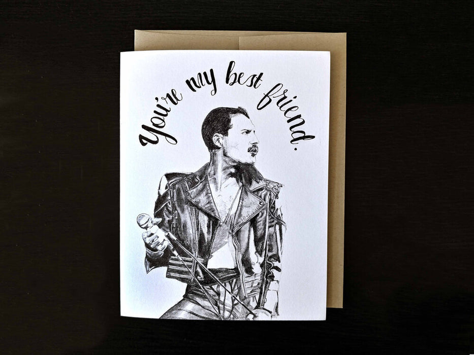 Freddie Mercury of Queen Greeting Card (Blank)