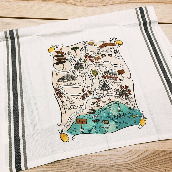 Positano Map Kitchen/Tea Towel