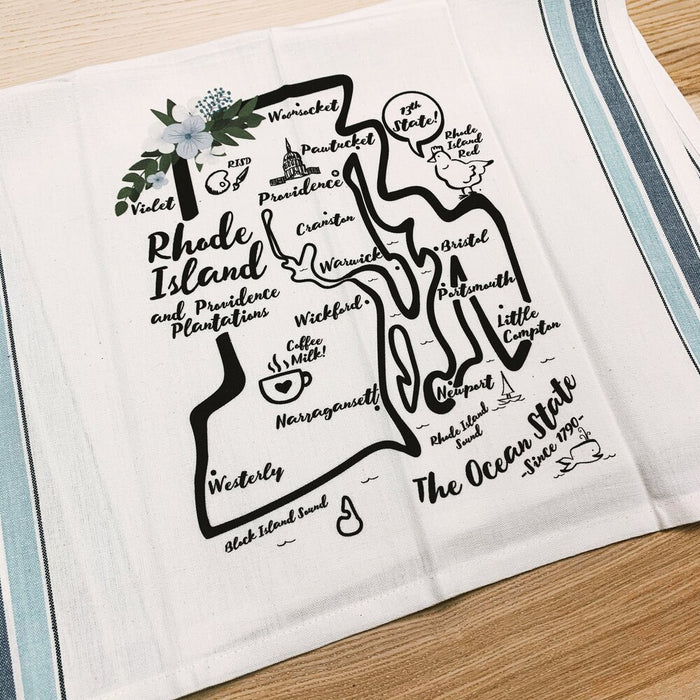 Rhode Island State Map Kitchen/Tea Towel