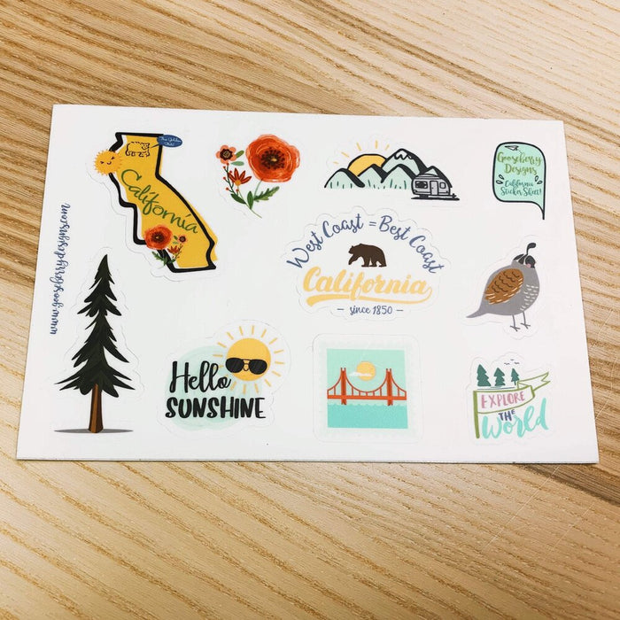 California Vinyl Sticker Sheet