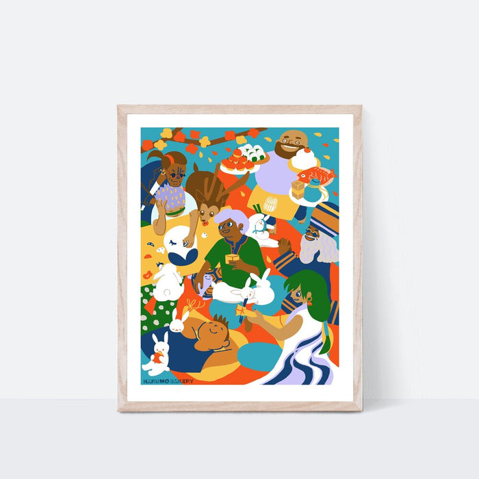 Seven Lucky Gods Poster | Cultural Diversity | Whimsical Art Print | Living Room Poster | Nursery Poster | 8"x10" | 11"x14"