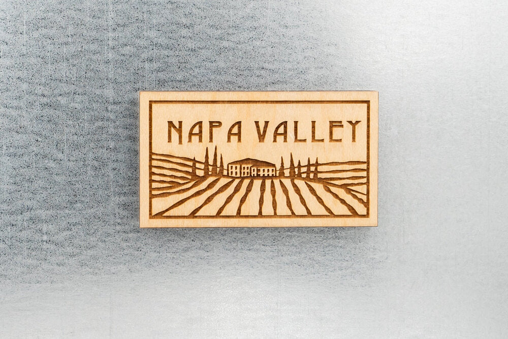 Napa Valley Wood Fridge Magnet