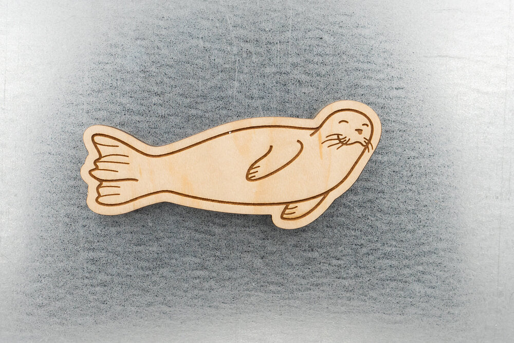 Harbor Seal Wood Fridge Magnet