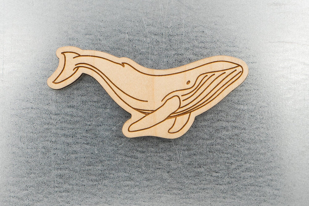 Humpback Whale Wood Fridge Magnet