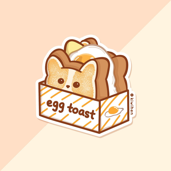 Egg Toast Corgi Vinyl Sticker