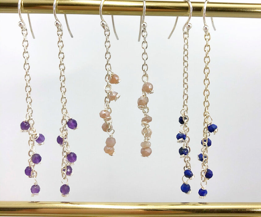 Handmade Gemstone Earrings// Lapis Lazuli Earrings // Boho Earrings // Genuine Gemstone Earrings