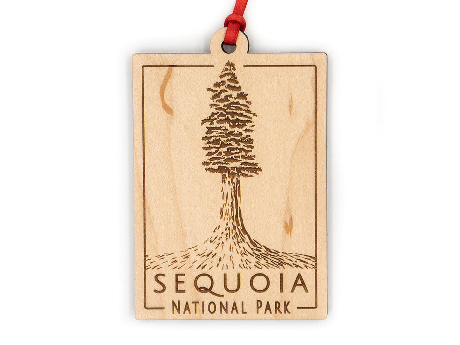 Sequoia National Park Wood Christmas Ornament