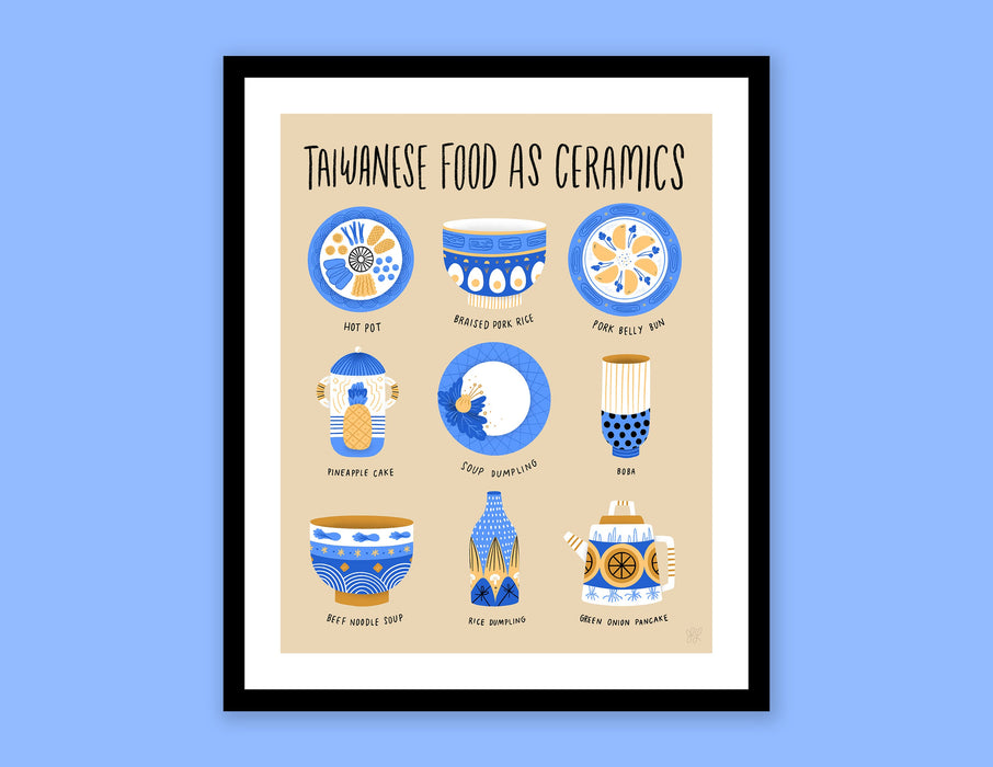 Taiwanese Foods As Ceramics Art Print - 4 x5"
