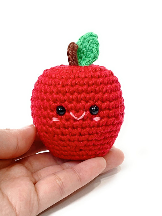 Crochet Red Apple Stuffed Plush