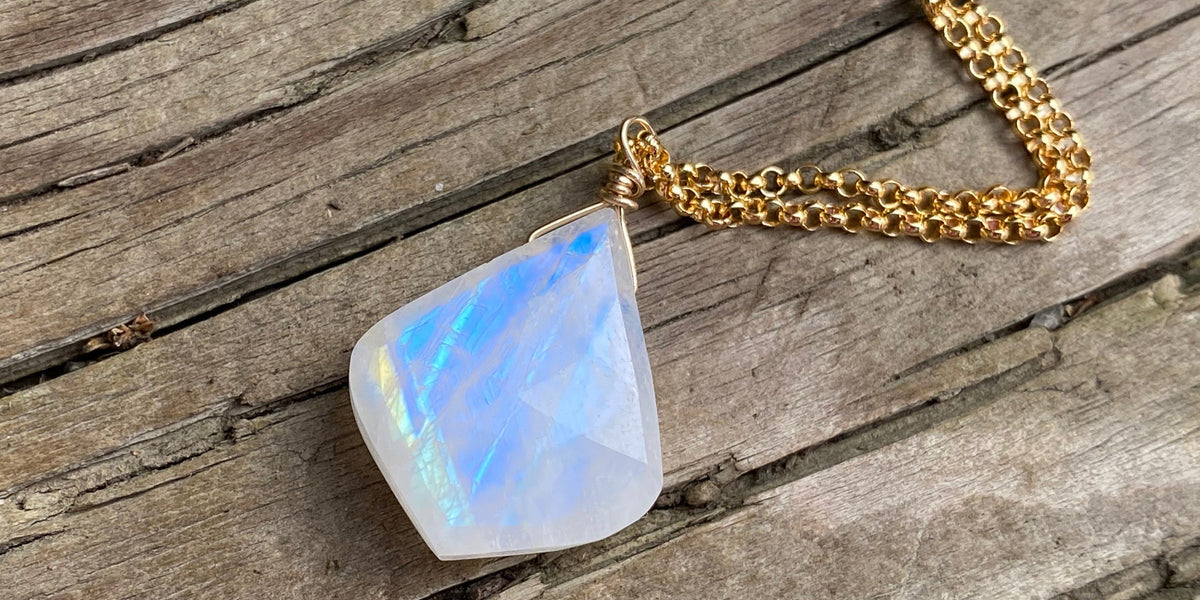 ②ISLAMICPENDANT RAINBOW MOONSTONE ネックレス il_fullxfull.