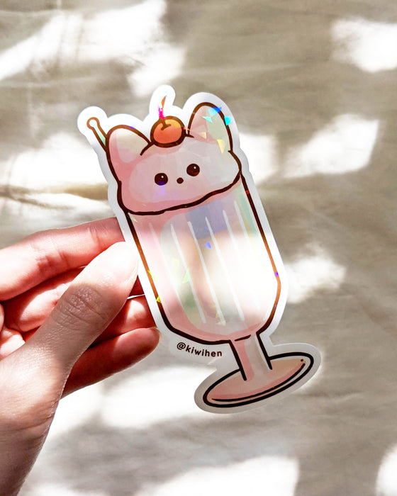 Milk Shake Corgi Clear Prism Sticker