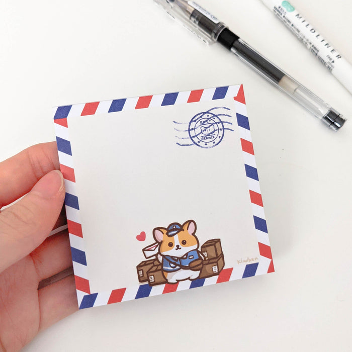Mail Carrier Corgi Memo Pad (Not Sticky notes)