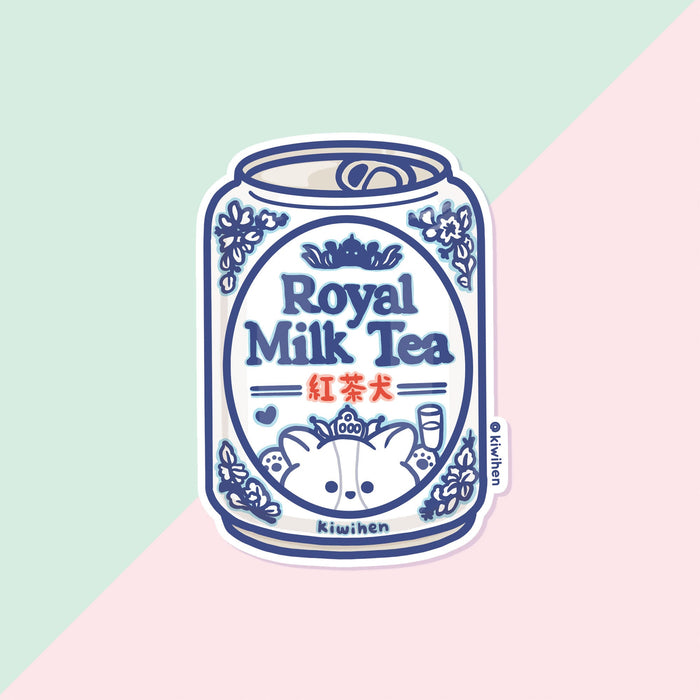 Royal Milk Tea Corgi Vinyl Sticker