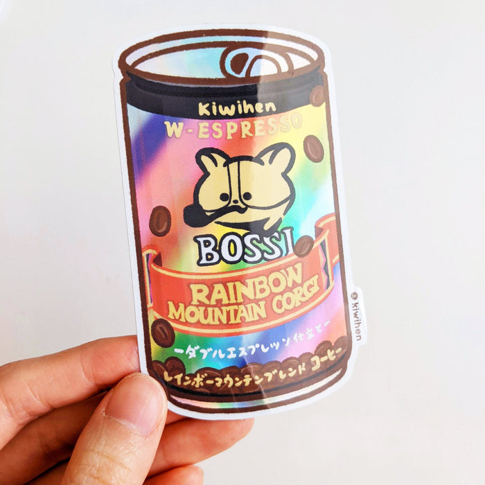 Espresso Corgi Holographic Sticker