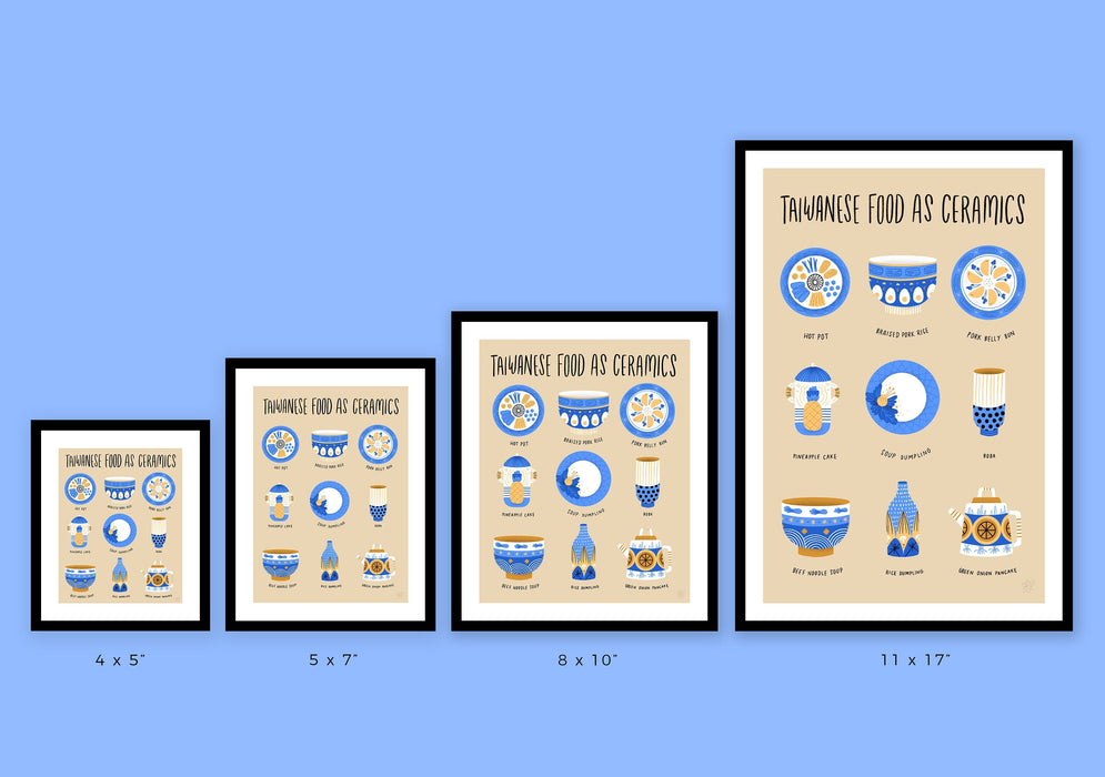 Taiwanese Foods As Ceramics Art Print - 4 x5"