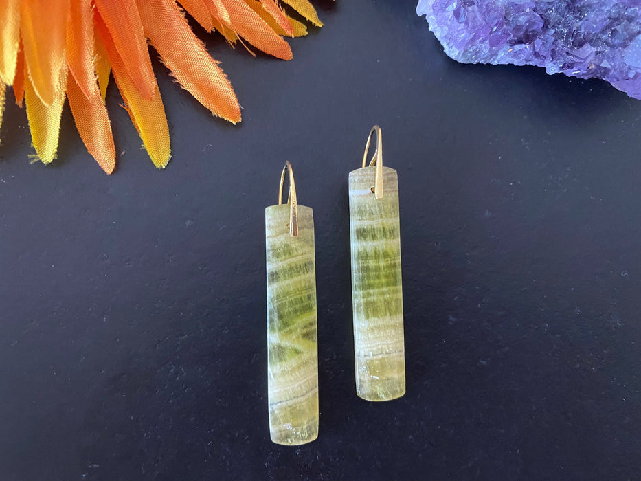 Agate earrings,natural stone ,Gifts for women, gemstone dangles, green stone