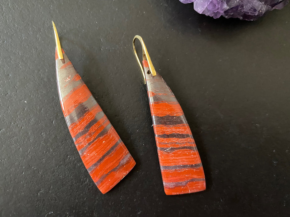 Rainbow jasper earrings, Jasper earrings, natural stone Earrings, statement earrings, 925 sterling silver ear hooks