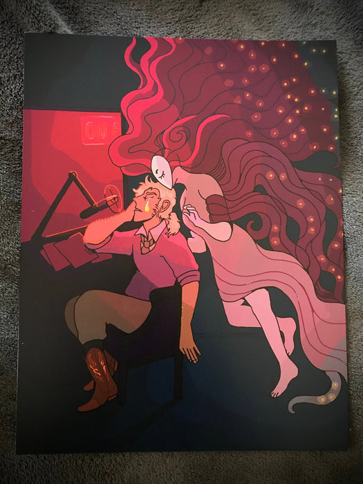 The Kiss of the Muse - Original Characters A4 Art Print