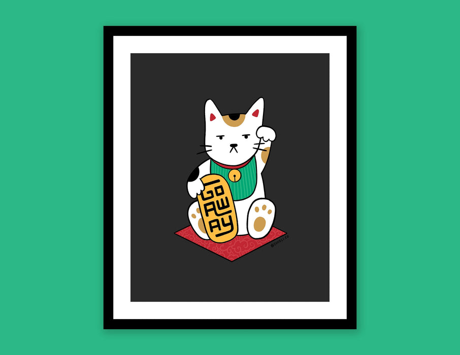 Go Away Maneki Neko Cat Art Print - 5x7"