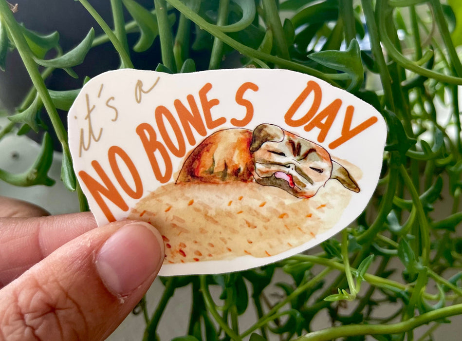 No Bones Day Noodle the Pug Sticker | Tiktok Trend