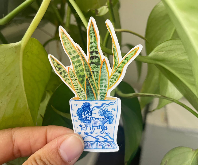 Snake Plant Watercolor Vinyl Sticker | Houseplant Sticker | Plant Sticker | Sansevieria Sticker
