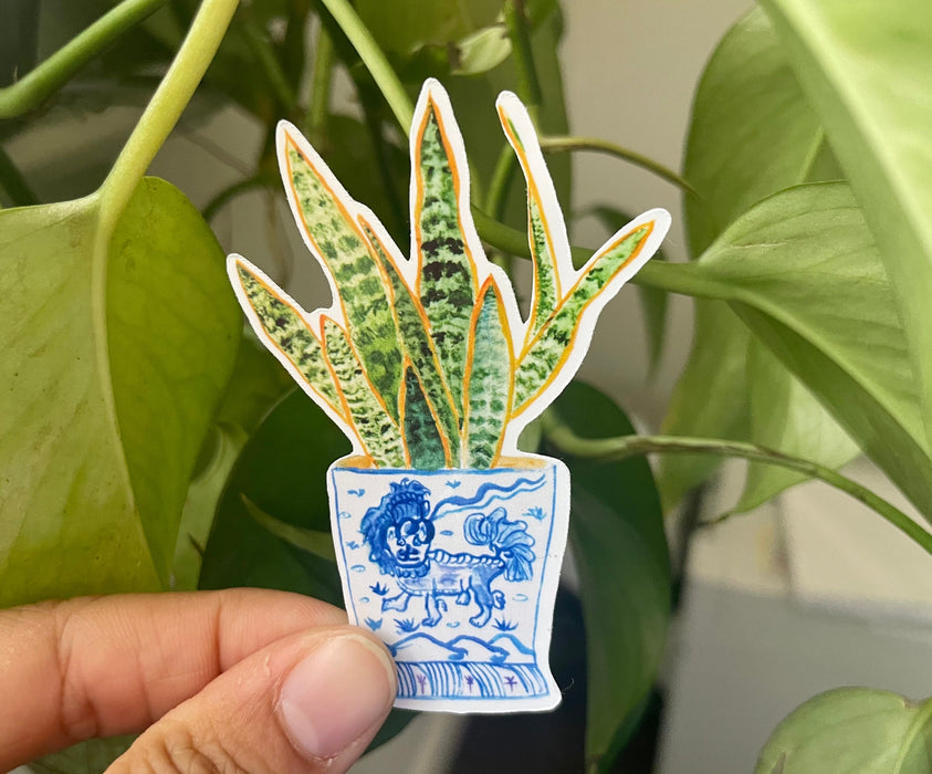 snake plant sticker Snake Plant Watercolor Vinyl Sticker | Houseplant Sticker