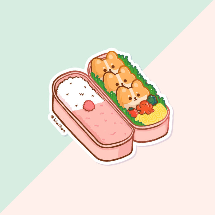 Bento Box Corgi Vinyl Sticker — San José Made