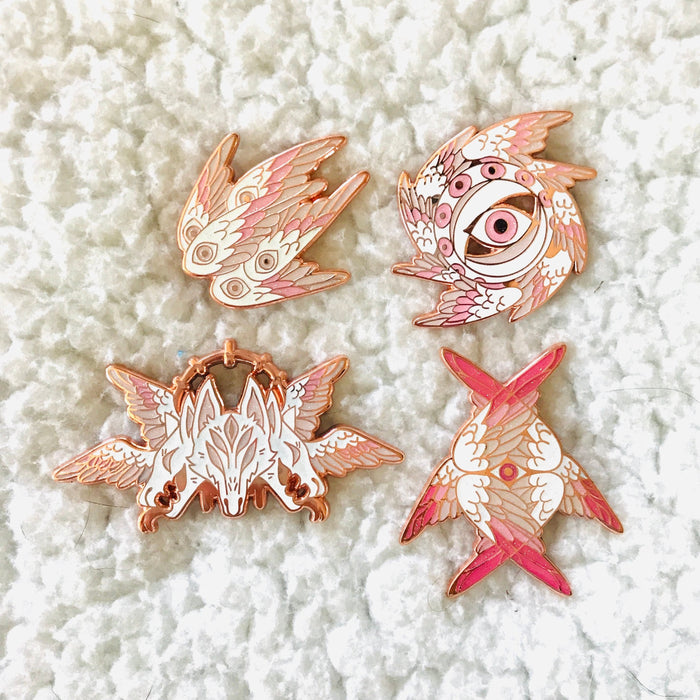 Valentine's Day Pink Glitter Angelology Pins