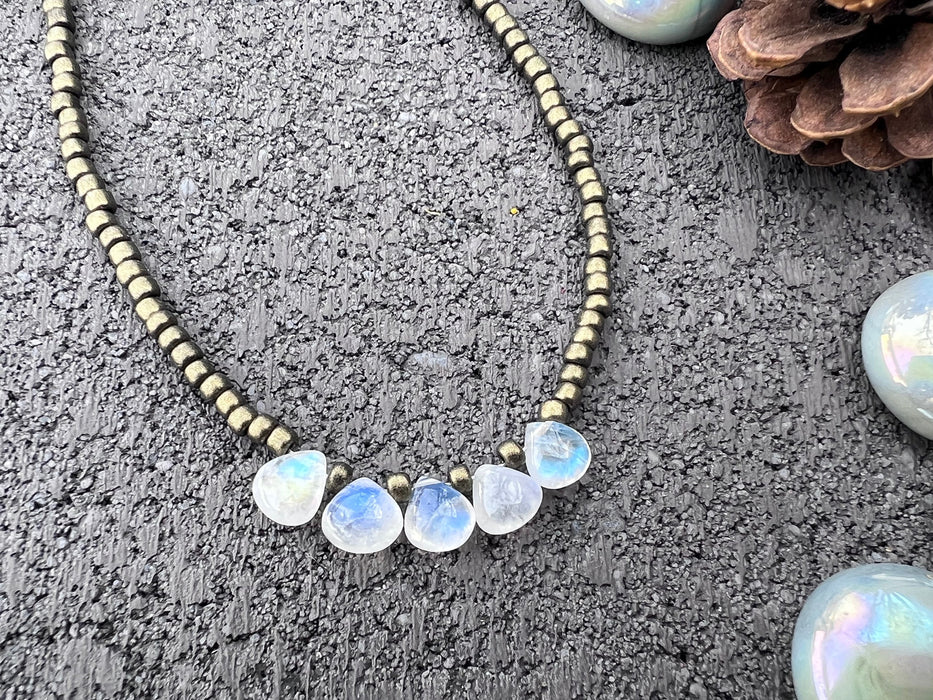 Statement necklace, moonstone necklace, bohemian necklace, fertility necklace