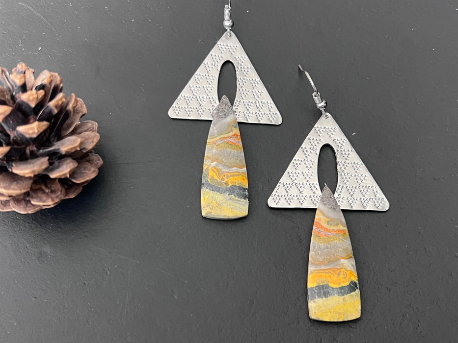BUMBLE BEE JASPER bead earrings / Jasper earrings / colorful earrings/ Gifts for her /natural stone earrings