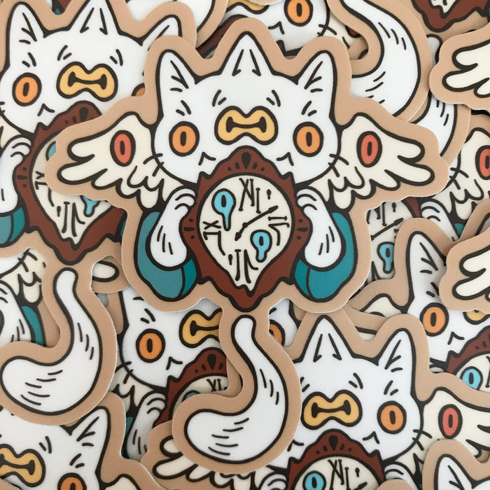 Questioning Cat Angel Stickers