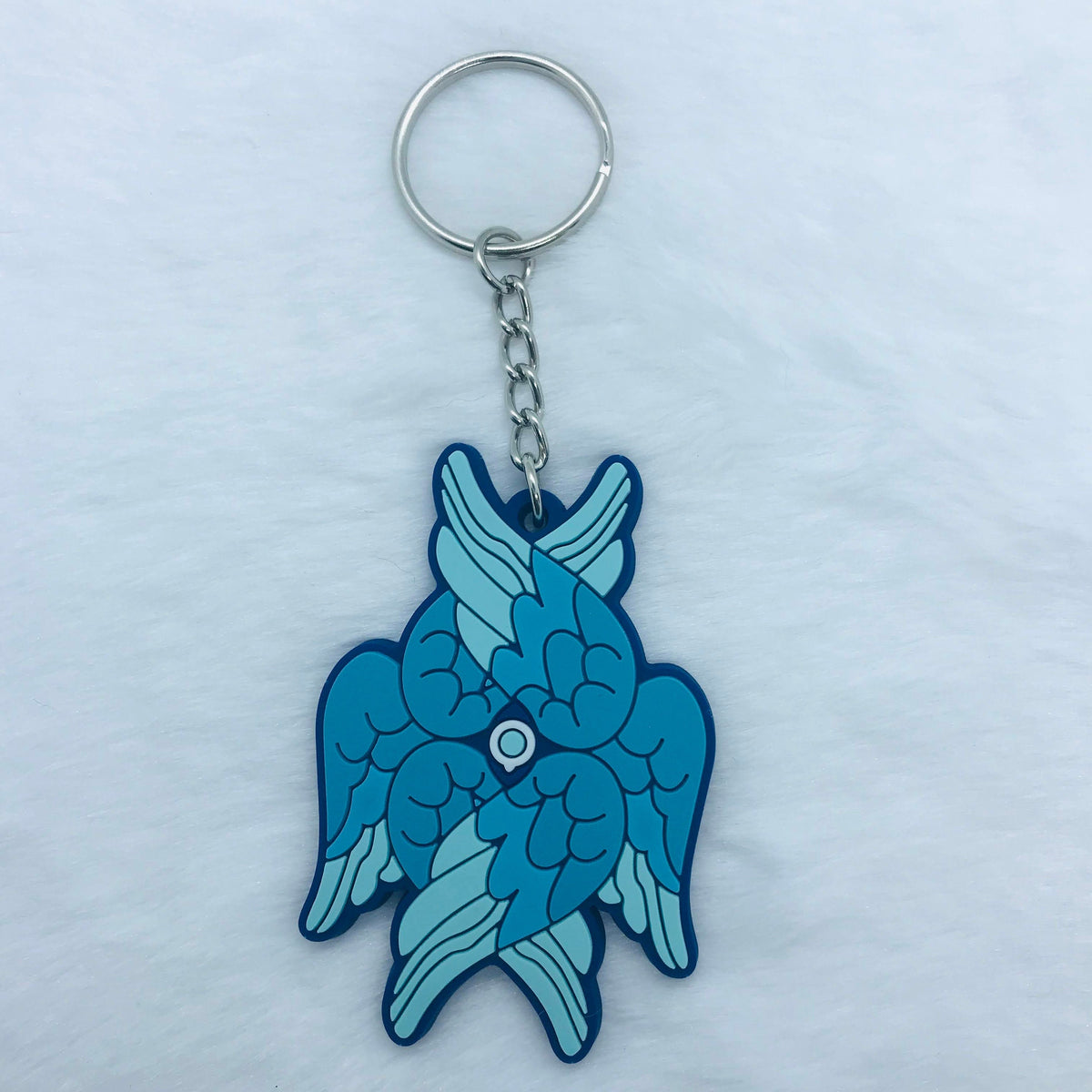 Blue Seraph Rubber Keychain — San José Made