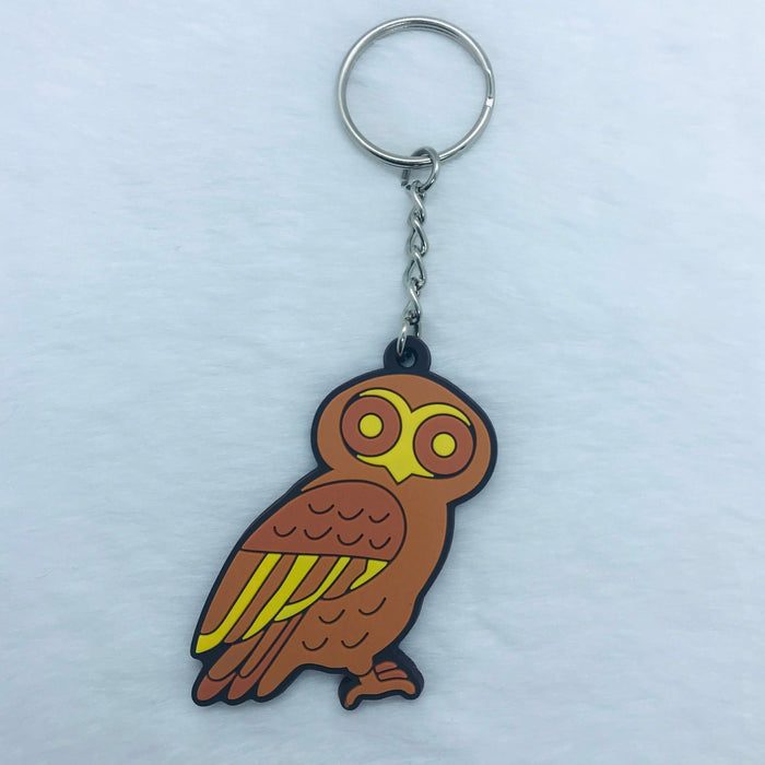 Greek Pottery Owl Rubber Keychain