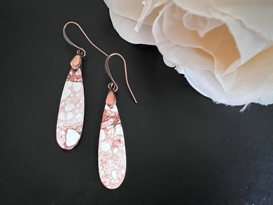 Howlite earrings / gemstone earrings / natural stone jewelry/ jasper earrings / unique one of a kind/ gifts for women